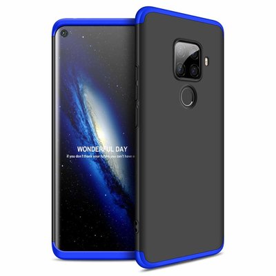 Microsonic Huawei Mate 30 Lite Kılıf Double Dip 360 Protective AYS Siyah - Mavi