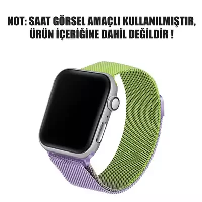 Microsonic Apple Watch Ultra Dual Color Milanese Loop Kordon Yeşil Lila