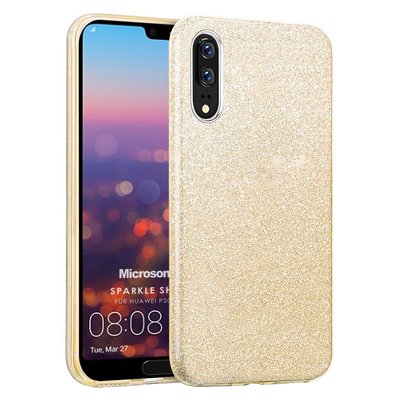 Microsonic Huawei P20 Kılıf Sparkle Shiny Gold