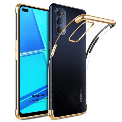 Microsonic Oppo Reno 4 Kılıf Skyfall Transparent Clear Gold