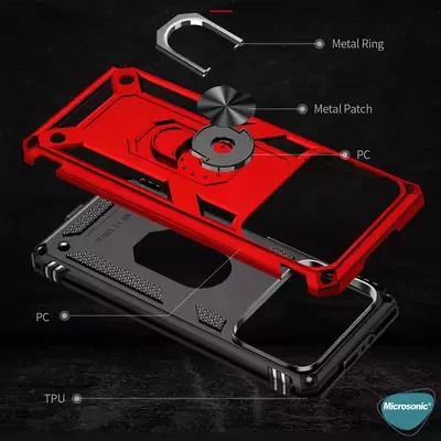 Microsonic Xiaomi Mi 11 Ultra Kılıf Military Ring Holder Siyah