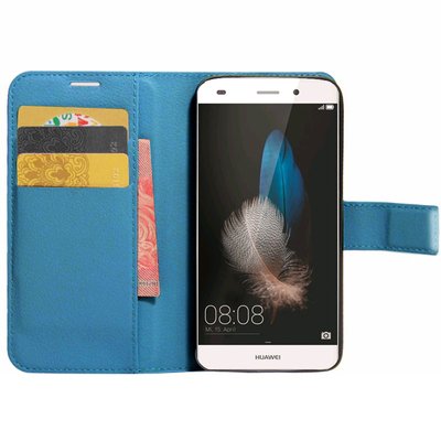 CaseUp Huawei Ascend P8 Lite Cüzdanlı Suni Deri Kılıf Mavi