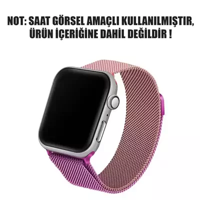 Microsonic Apple Watch Ultra Dual Color Milanese Loop Kordon Rose Mor