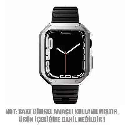 Microsonic Apple Watch Ultra Kordon Fullbody Quadra Resist Siyah Gümüş