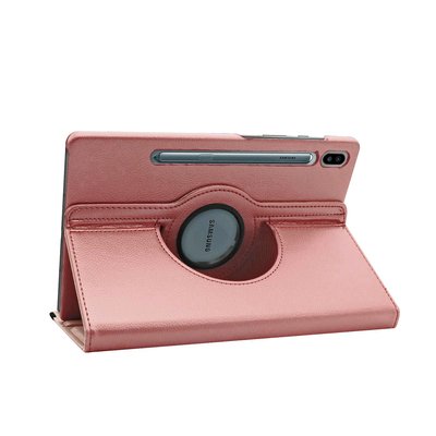 Microsonic Samsung Galaxy Tab S6 T860 360 Stand Dönerli Kılıf Rose Gold