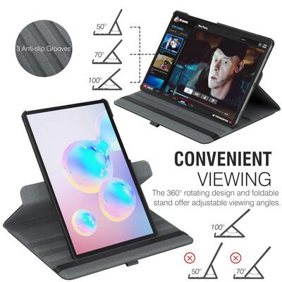 Microsonic Samsung Galaxy Tab S6 T860 360 Stand Dönerli Kılıf Rose Gold