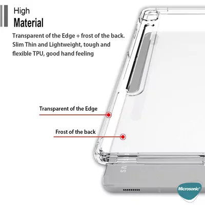 Microsonic Samsung Galaxy Tab S9 FE Kılıf Transparent Soft Şeffaf