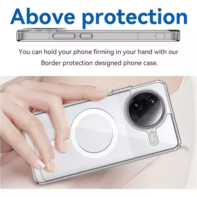 Microsonic Xiaomi Poco F7 Pro Kılıf MagSafe Clear Sararmaz Şeffaf