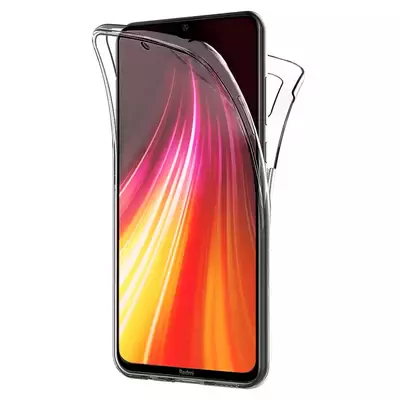 Microsonic Xiaomi Redmi Note 8 Kılıf 6 tarafı tam full koruma 360 Clear Soft Şeffaf