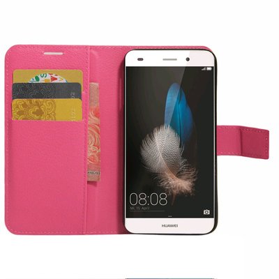 CaseUp Huawei Ascend P8 Lite Cüzdanlı Suni Deri Kılıf Pembe