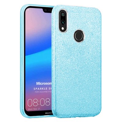 Microsonic Huawei P20 Lite Kılıf Sparkle Shiny Mavi