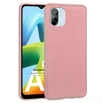 Microsonic Xiaomi Redmi A1 Kılıf Matte Silicone Rose Gold