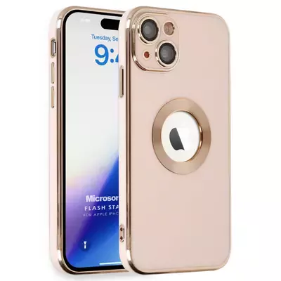 Microsonic Apple iPhone 15 Plus Kılıf Flash Stamp Rose Gold