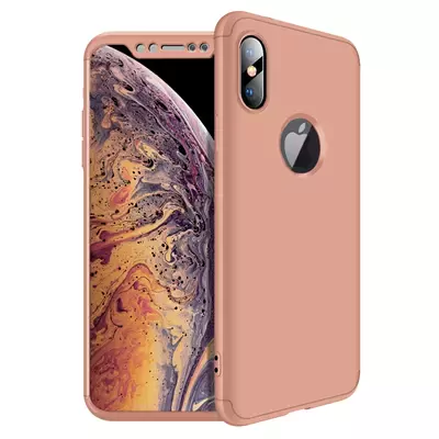 Microsonic Apple iPhone XS Max (6.5'') Kılıf Double Dip 360 Protective Rose Gold