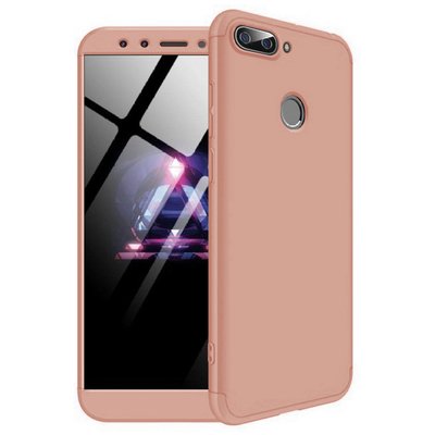 Microsonic Huawei Honor 9 Lite Kılıf Double Dip 360 Protective AYS Rose Gold