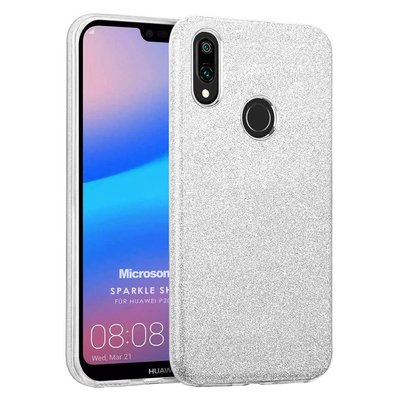 Microsonic Huawei P20 Lite Kılıf Sparkle Shiny Gümüş