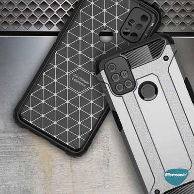 Microsonic OnePlus Nord N10 5G Kılıf Rugged Armor Gümüş