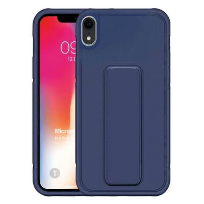 Microsonic Apple iPhone XR Kılıf Hand Strap Lacivert