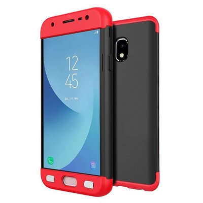 Microsonic Samsung Galaxy J5 Pro Kılıf Double Dip 360 Protective AYS Siyah-Kırmızı