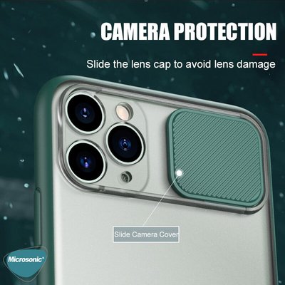 Microsonic Apple iPhone 12 Pro Max Kılıf Slide Camera Lens Protection Siyah