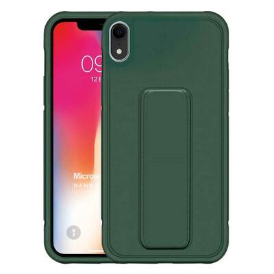 Microsonic Apple iPhone XR Kılıf Hand Strap Koyu Yeşil