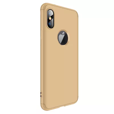 Microsonic Apple iPhone XS Max (6.5'') Kılıf Double Dip 360 Protective Gold