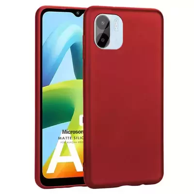 Microsonic Xiaomi Redmi A1 Kılıf Matte Silicone Kırmızı