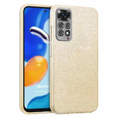 Microsonic Xiaomi Redmi Note 11S Kılıf Sparkle Shiny Gold