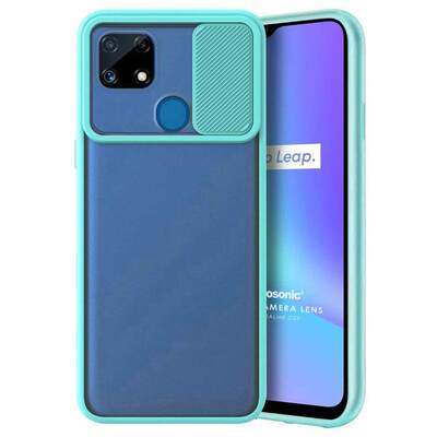 Microsonic Realme C25 Kılıf Slide Camera Lens Protection Turkuaz