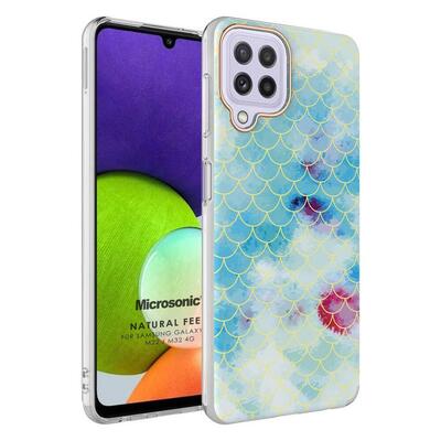 Microsonic Samsung Galaxy M32 4G Natural Feel Desenli Kılıf Fish Scale