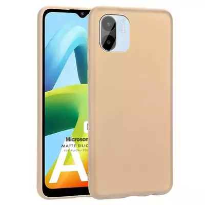 Microsonic Xiaomi Redmi A1 Kılıf Matte Silicone Gold