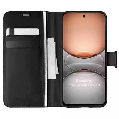 Microsonic Realme C75 Kılıf Delux Leather Wallet Siyah