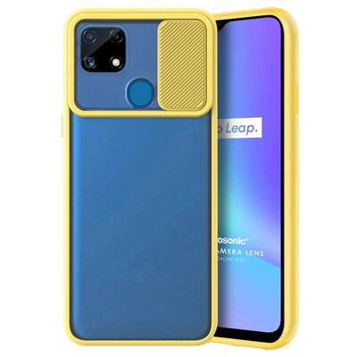 Microsonic Realme C25 Kılıf Slide Camera Lens Protection Sarı