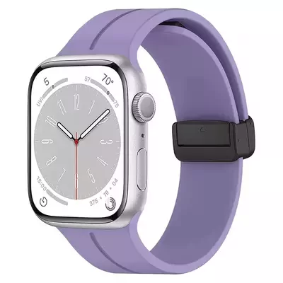 Microsonic Apple Watch Series 6 44mm Kordon Ribbon Line Lila