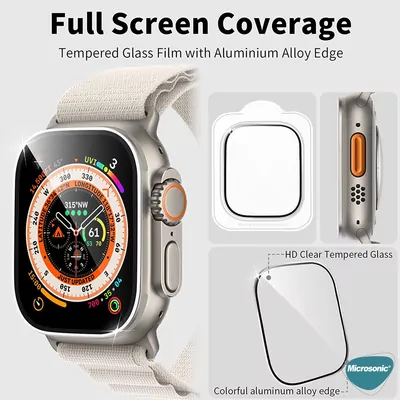 Microsonic Apple Watch Ultra 3 Tam Kaplayan Cam Ekran Koruyucu V2 Siyah