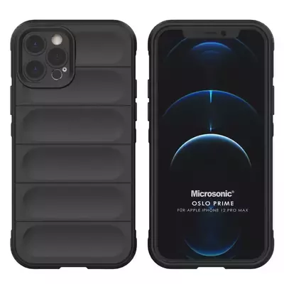 Microsonic Apple iPhone 12 Pro Max Kılıf Oslo Prime Siyah