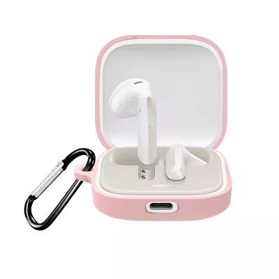 Microsonic Xiaomi Redmi Buds 6 Kılıf Askılı Mat Silikon Pembe