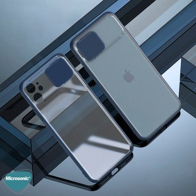 Microsonic Apple iPhone 12 Pro Max Kılıf Slide Camera Lens Protection Koyu Yeşil