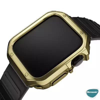 Microsonic Apple Watch 8 41mm Kordon Fullbody Quadra Resist Siyah Gümüş