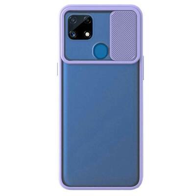 Microsonic Realme C25 Kılıf Slide Camera Lens Protection Lila