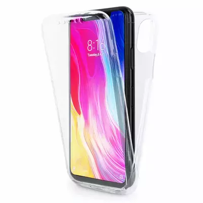 Microsonic Xiaomi Mi 8 Kılıf 6 tarafı tam full koruma 360 Clear Soft Şeffaf