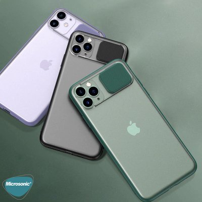 Microsonic Apple iPhone 12 Pro Max Kılıf Slide Camera Lens Protection Kırmızı