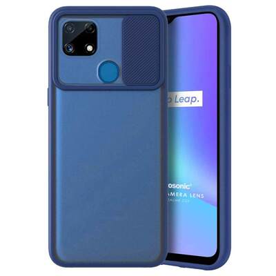 Microsonic Realme C25 Kılıf Slide Camera Lens Protection Lacivert