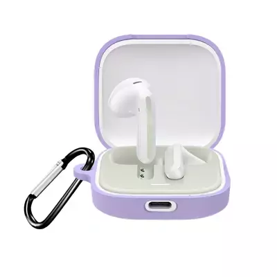 Microsonic Xiaomi Redmi Buds 6 Kılıf Askılı Mat Silikon Lila
