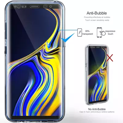 Microsonic Samsung Galaxy Note 9 Kılıf 6 tarafı tam full koruma 360 Clear Soft Şeffaf