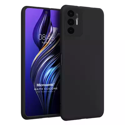 Microsonic TECNO Pova 3 Kılıf Matte Silicone Siyah