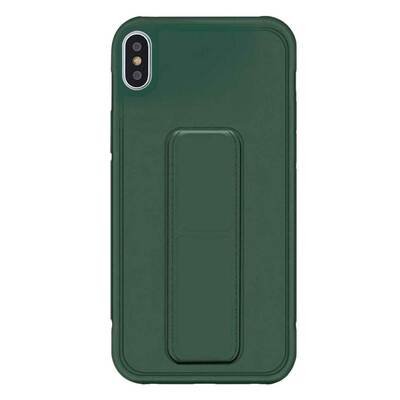 Microsonic Apple iPhone XS Max Kılıf Hand Strap Koyu Yeşil