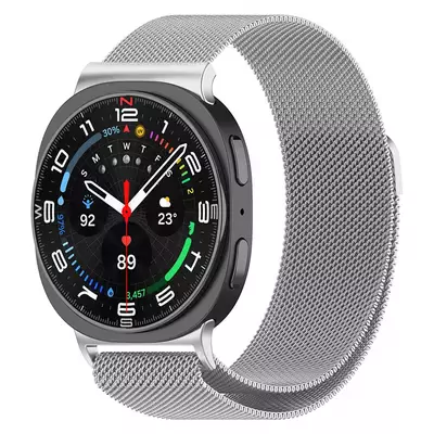 Microsonic Samsung Galaxy Watch 8 Classic 46mm Milanese Loop Kordon Gümüş