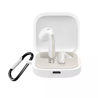 Microsonic Xiaomi Redmi Buds 6 Kılıf Askılı Mat Silikon Beyaz