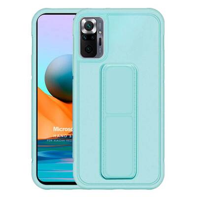 Microsonic Xiaomi Redmi Note 10 Pro Max Kılıf Hand Strap Turkuaz